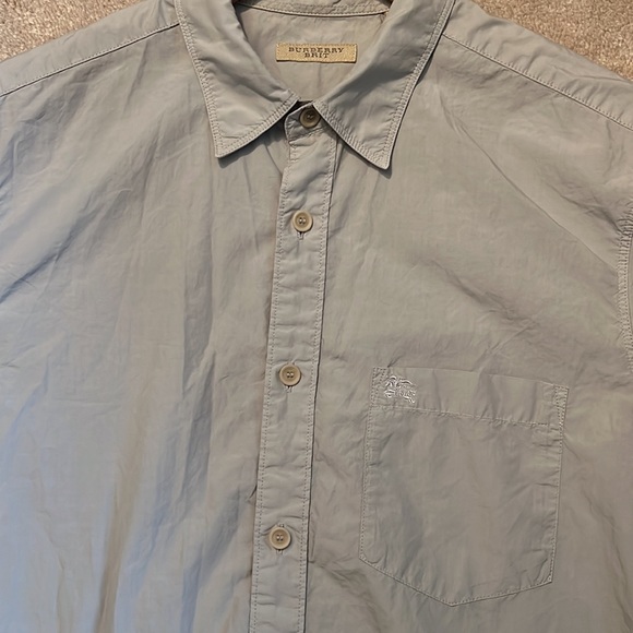 Excellent condition gray Burberry Brit mens medium button up T - Picture 2 of 8
